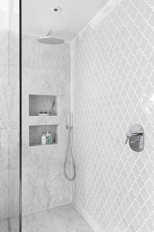 white mosaic tiles