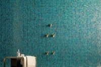 18 blue glimmer mosaic bathroom tiles