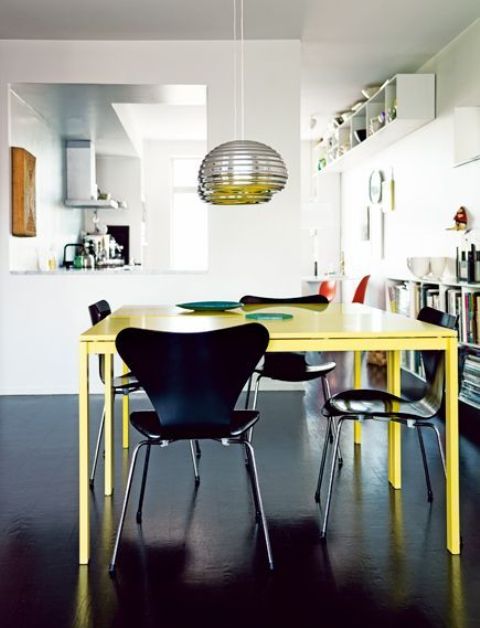 Melltorp dining table hack with soft yellow color