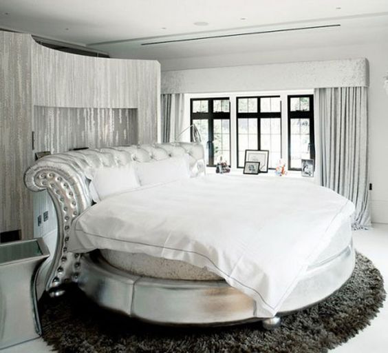 metallic circle bed