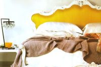 19 mustard fabric headboard