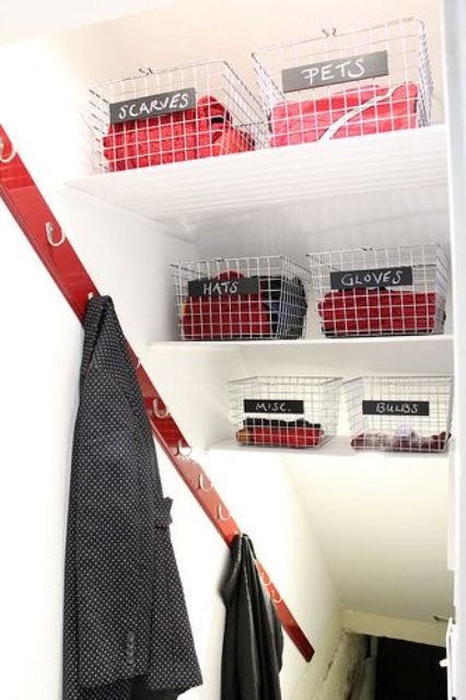wall stairwell coat rack