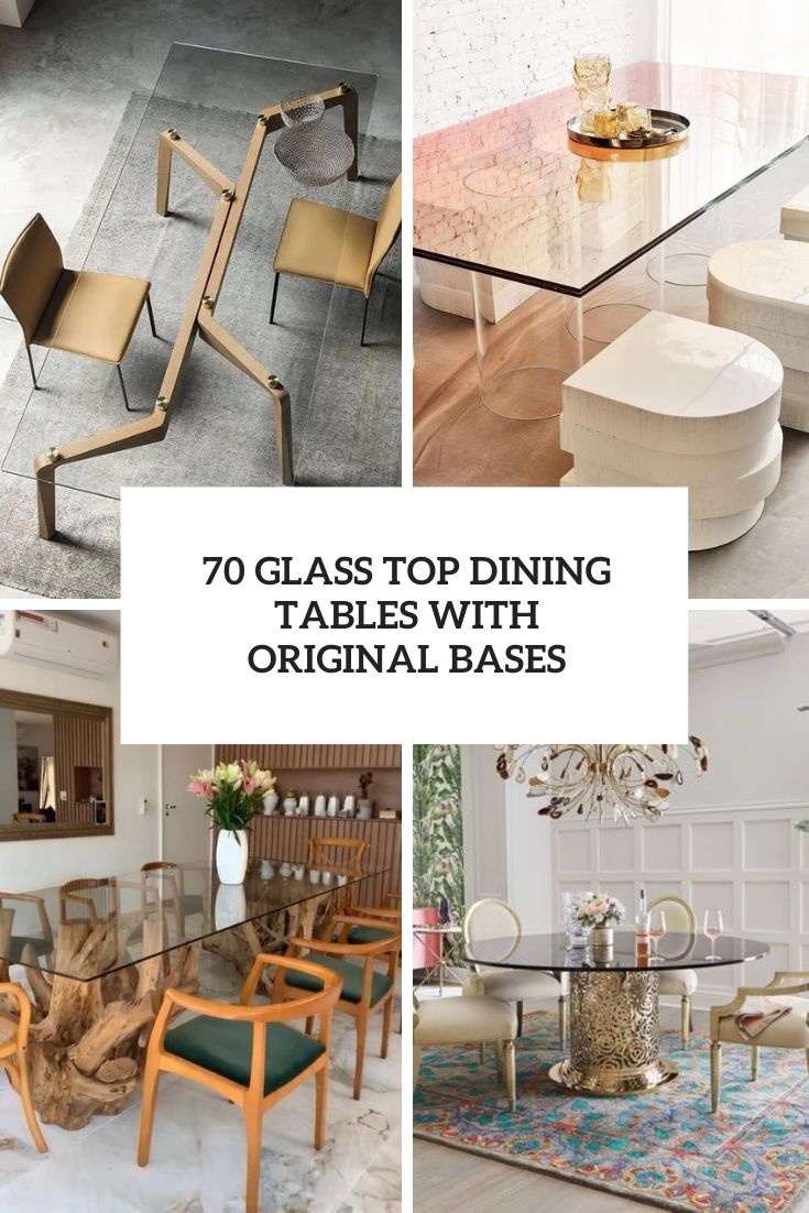 glass top dining tables with original bases cover