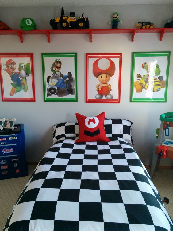red kids bed