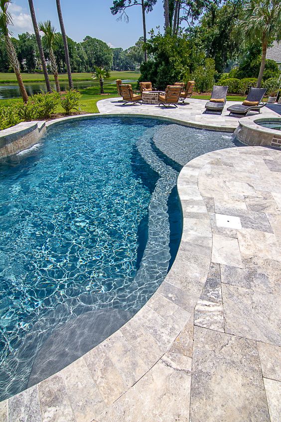 59 Stone Pool Deck Design Ideas DigsDigs