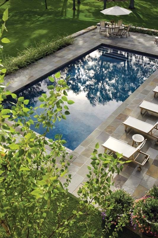 59 Stone Pool Deck Design Ideas - DigsDigs