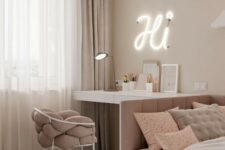 a lovely girl’s room with a dusty pink touches