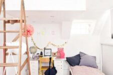 a lovely teen room with a loft bed