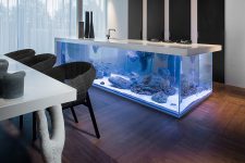 could you imagine that a kitchen island could have an aquarium inside it