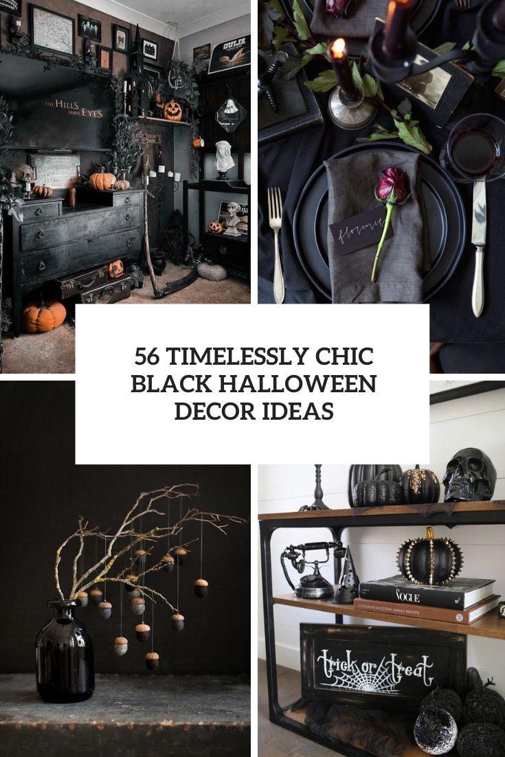 56 Timelessly Chic Black Halloween Decor Ideas