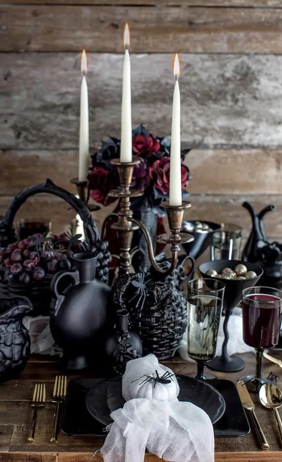 56 Timelessly Chic Black Halloween Decor Ideas DigsDigs