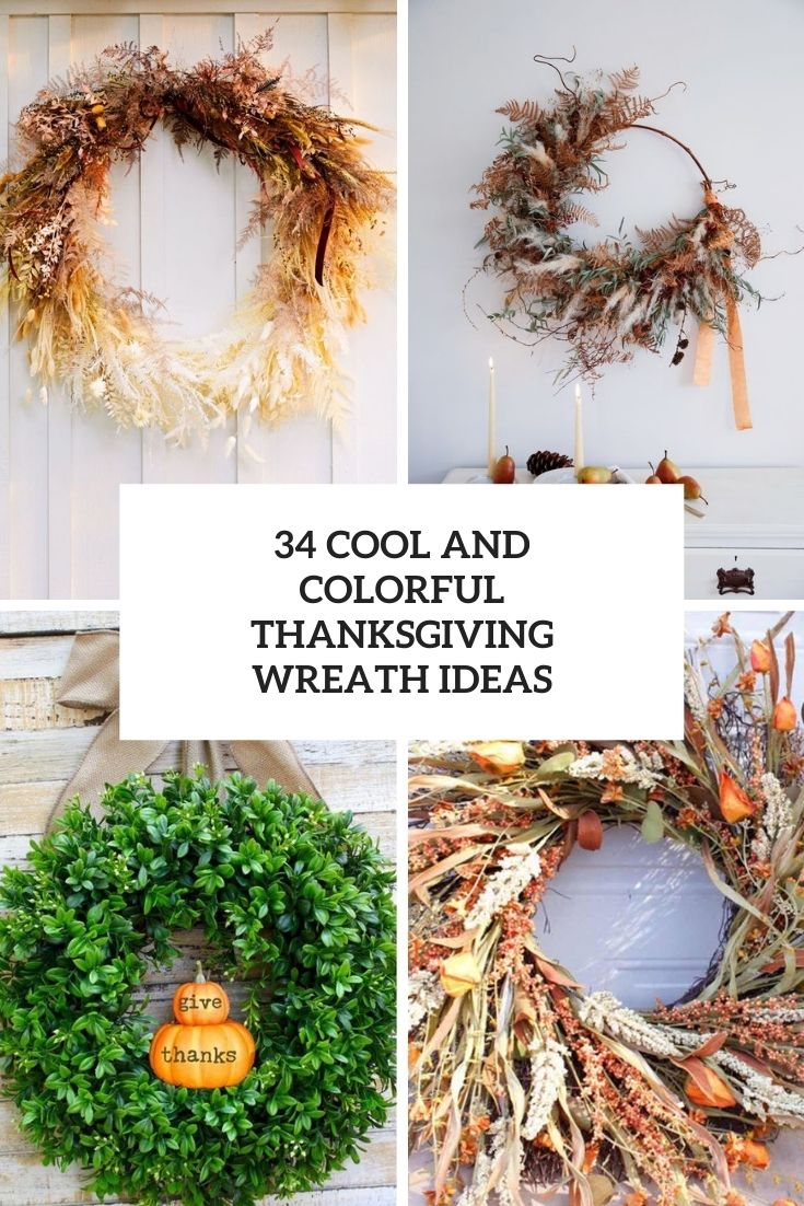 cool and colorful thanksgiving wreath ideas cover