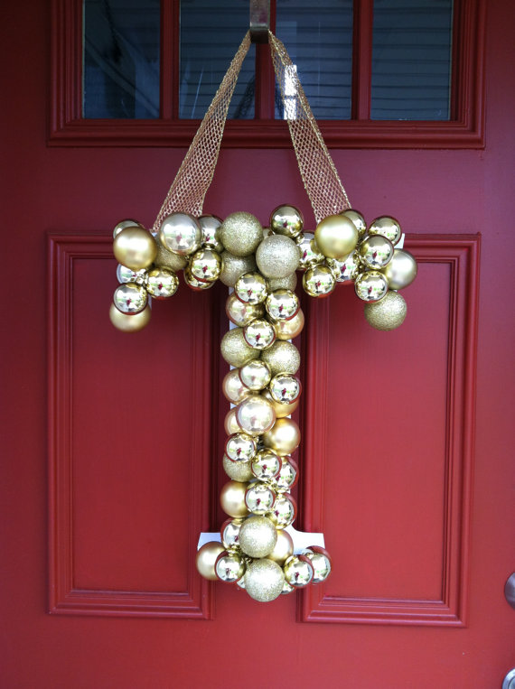 A monogrammed door wreath is a great way to add a personal touch to your decor.