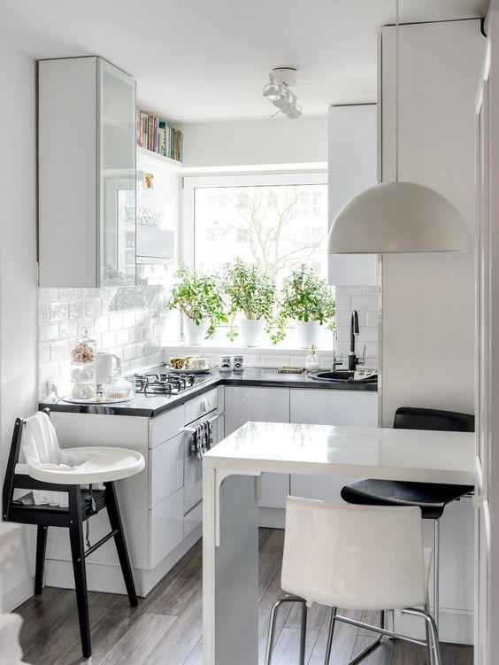 Smart And Elegant Compact Kitchen For Small Spaces - DigsDigs