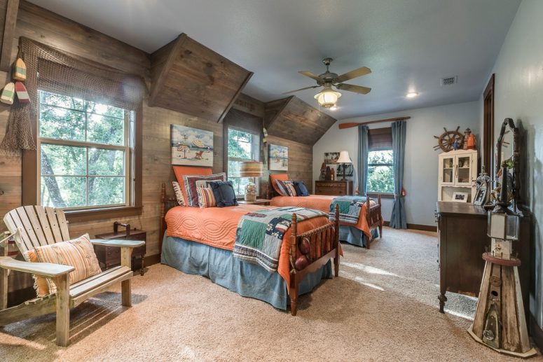 rustic wood wall might become an interesting way to decorate even a kids room