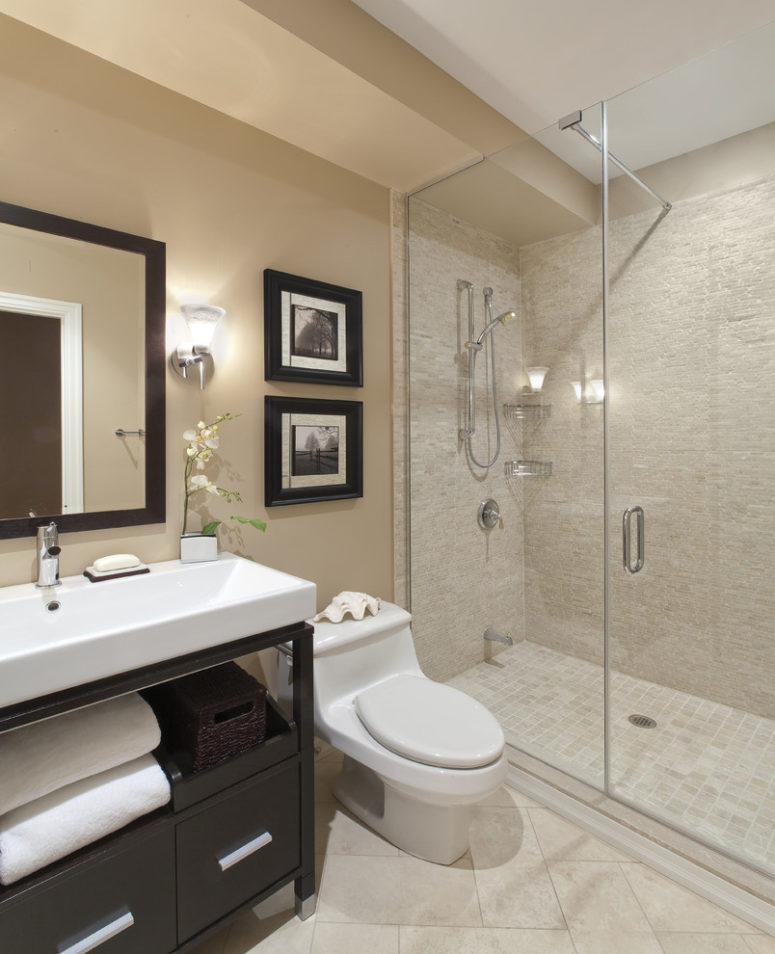 Relaxing Beige Bathroom Design Ideas, What Color Vanity Goes With Beige Tile