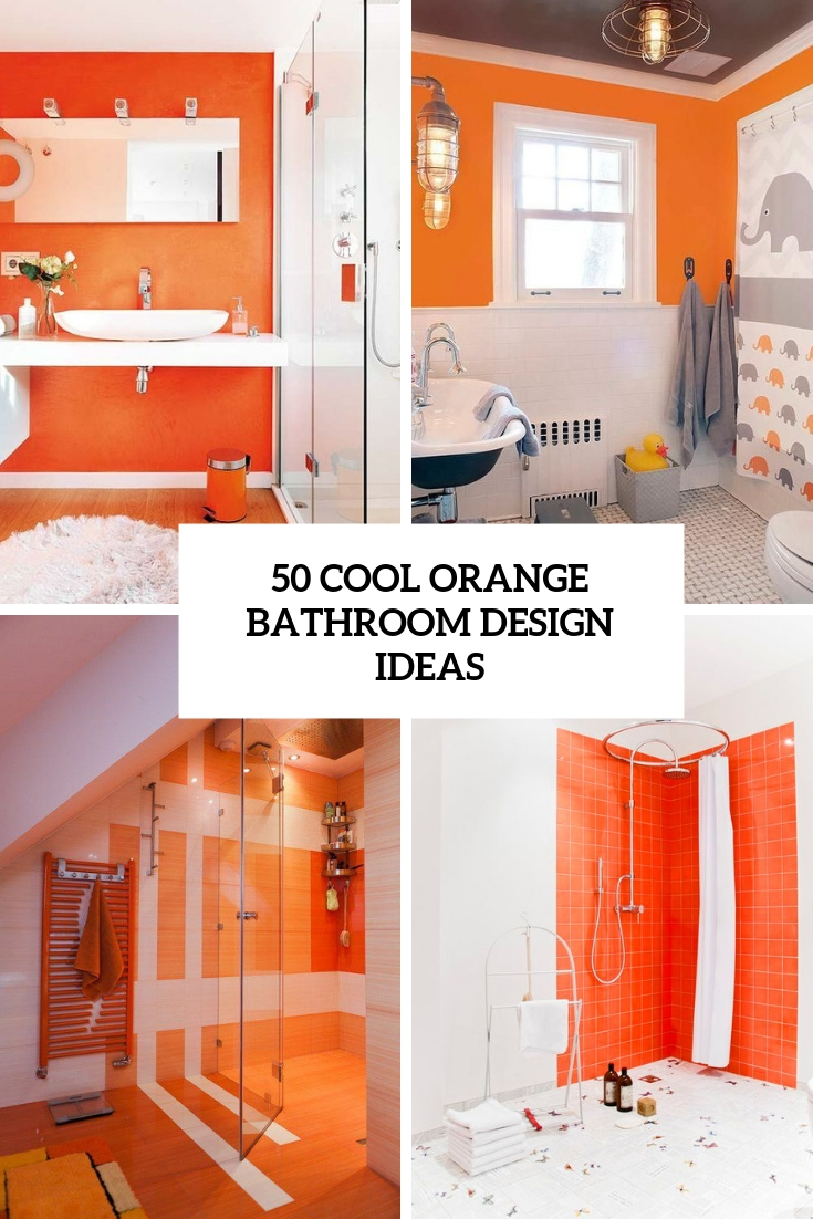 cool orange bathroom design ideas cover