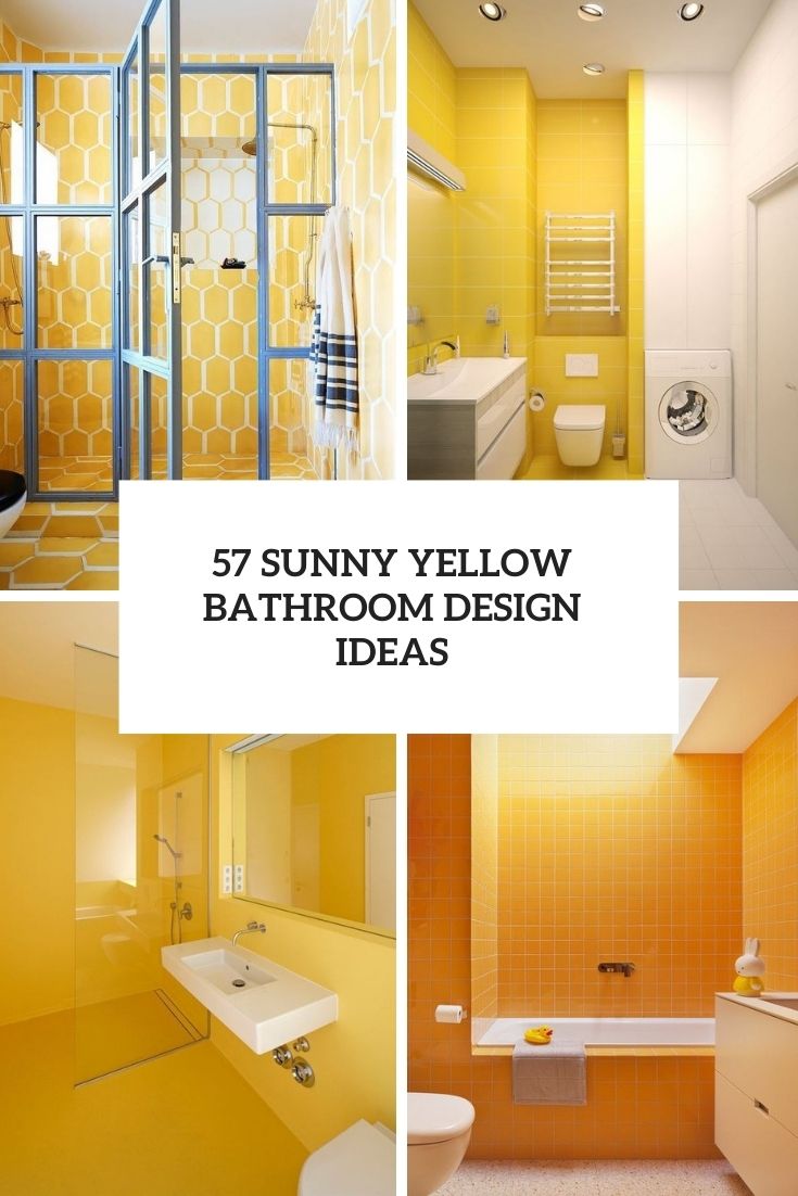 57 Sunny Yellow Bathroom Design Ideas