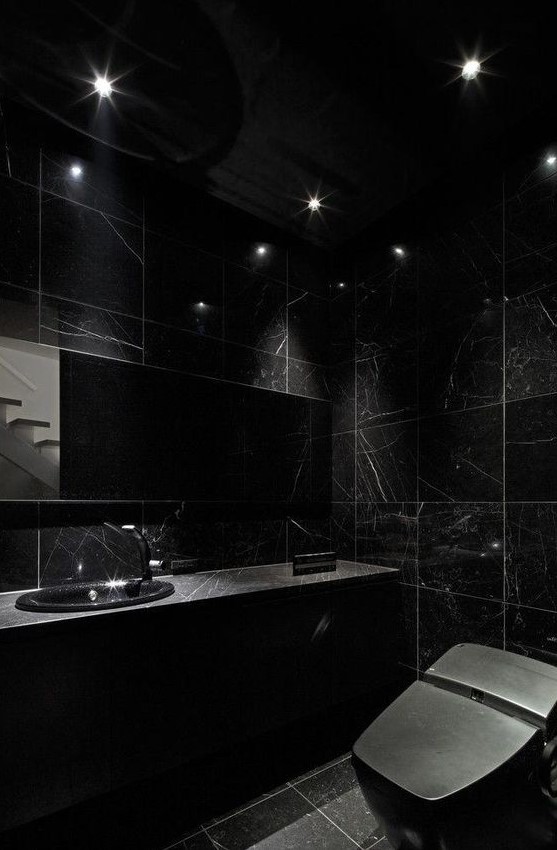 69 Almost Pure Black Bathroom Design Ideas DigsDigs