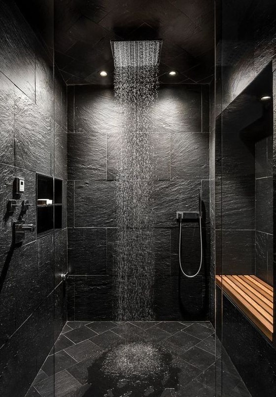 69 Almost Pure Black Bathroom Design Ideas DigsDigs