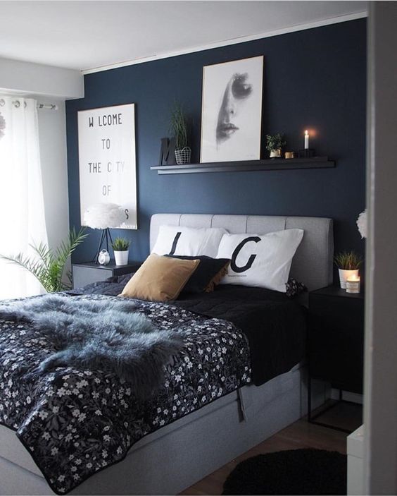 47 Beautiful Blue And Gray Bedrooms - DigsDigs