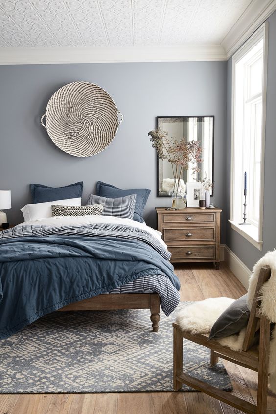 47 beautiful blue and gray bedrooms