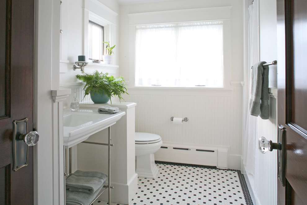 75 Beautiful Black And White Tile Bathroom Pictures Ideas Houzz