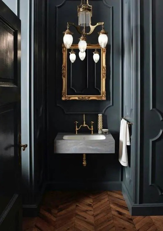 69 Almost Pure Black Bathroom Design Ideas - DigsDigs
