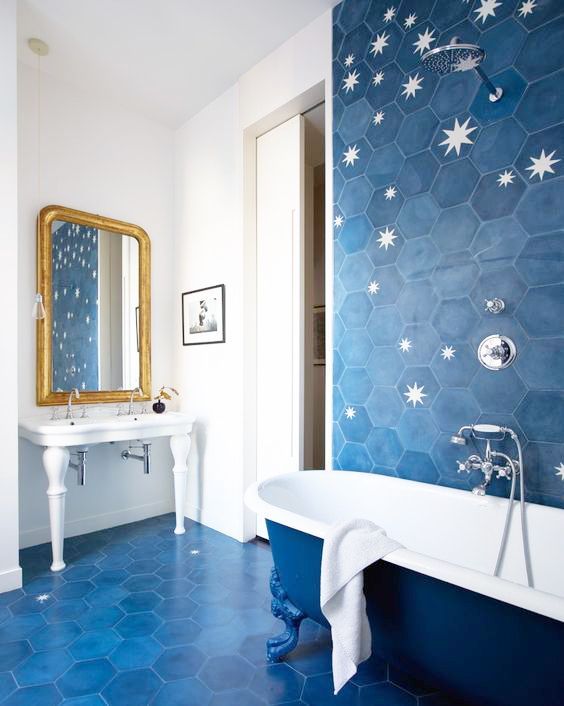 97 Cool Blue Bathroom Design Ideas - DigsDigs