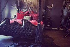 a chic Gothic bedroom