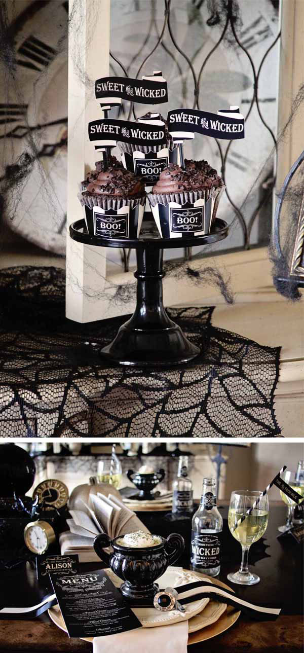 70 Ideas For Elegant Black And White Halloween Decor DigsDigs