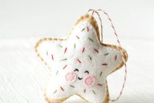 a pretty and whimsy Christmas star gingerbread cookie with frosting is a bold and fun idea to rock