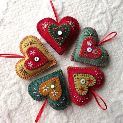 Beaded felt christmas ornaments deals