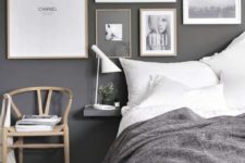 bedroom in scandi style with cool floating stands