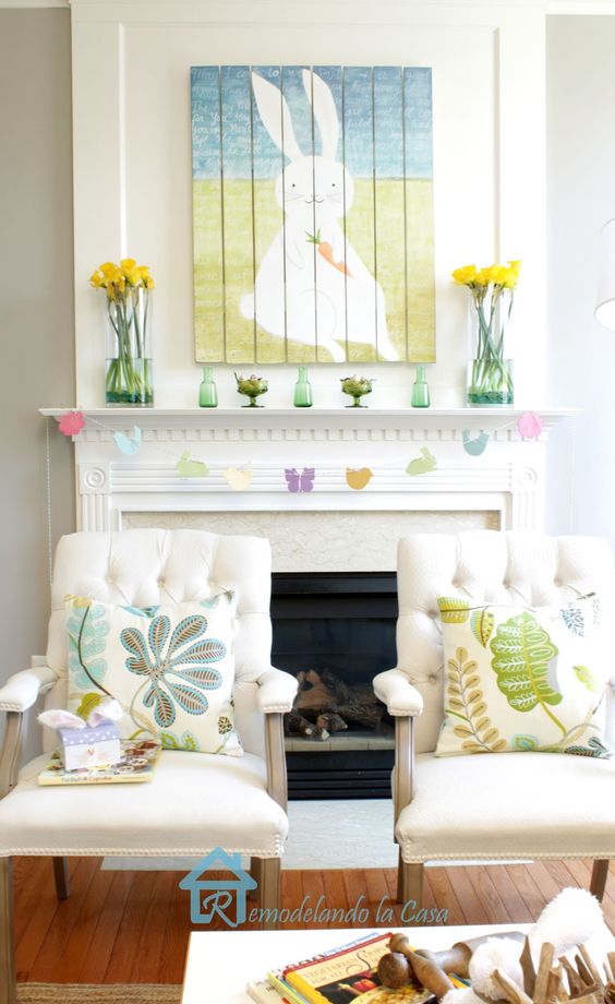 65 Stylish Easter Mantel Decorating Ideas DigsDigs