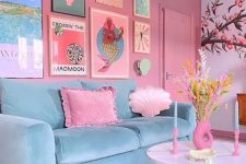 a lovely pink accent wall makes any room feminine