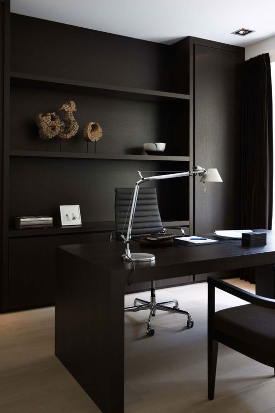 59 Stylish And Dramatic Masculine Home Offices Digsdigs