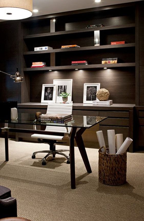 59 Stylish And Dramatic Masculine Home Offices - DigsDigs