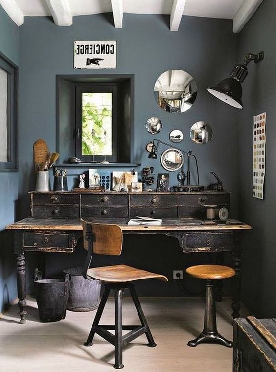 59 Stylish And Dramatic Masculine Home Offices - DigsDigs