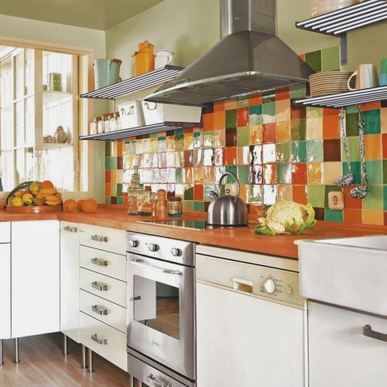 64 Colorful And Original Kitchen Backsplash Ideas - DigsDigs