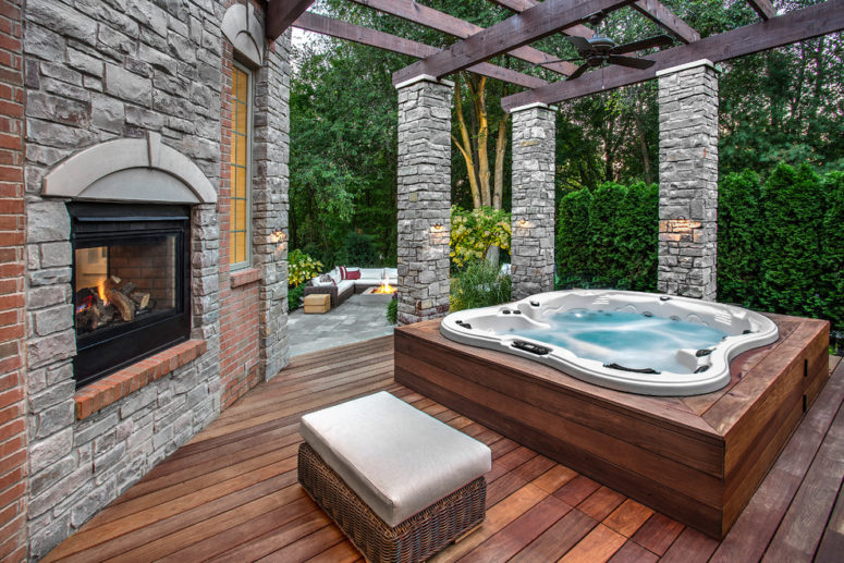 75 Awesome Backyard Hot Tub Designs - DigsDigs