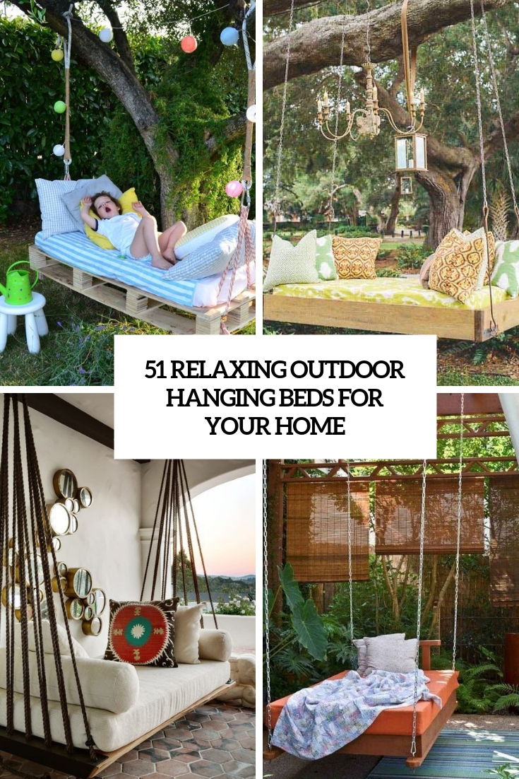 relaxing outdoor hanging beds for your home cover