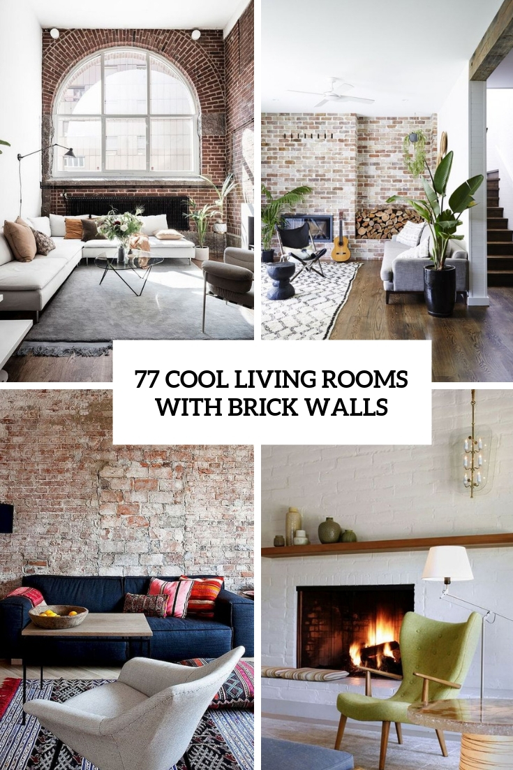 77 Cool Living Rooms With Brick Walls - DigsDigs