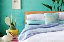 a bright tropical bedroom design