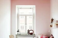 a red ceiling is a unique and bold decor feature that adds color in a non-typical way
