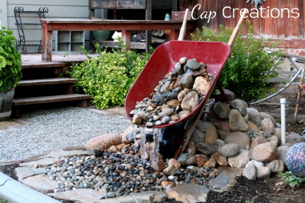 you can even repurpose some of your garden stuff to construct a beautiful waterfall