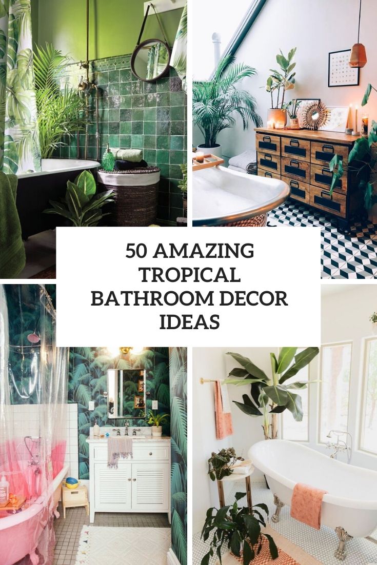 Tropical shop bathroom decor