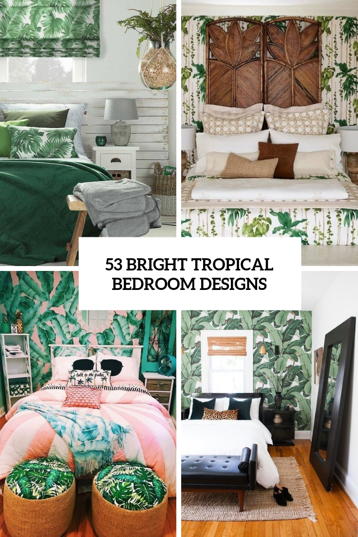 bright tropical bedroom designs cover