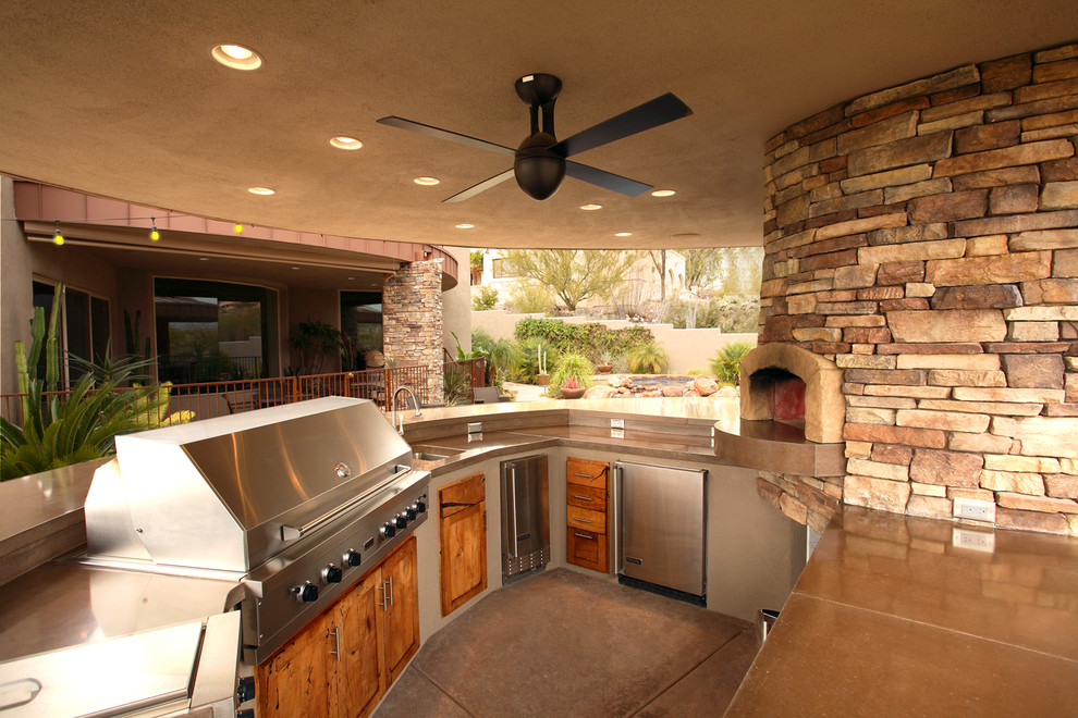 You can build a cooking area around the stone oven if you're a fan of traditional cooking techniques.