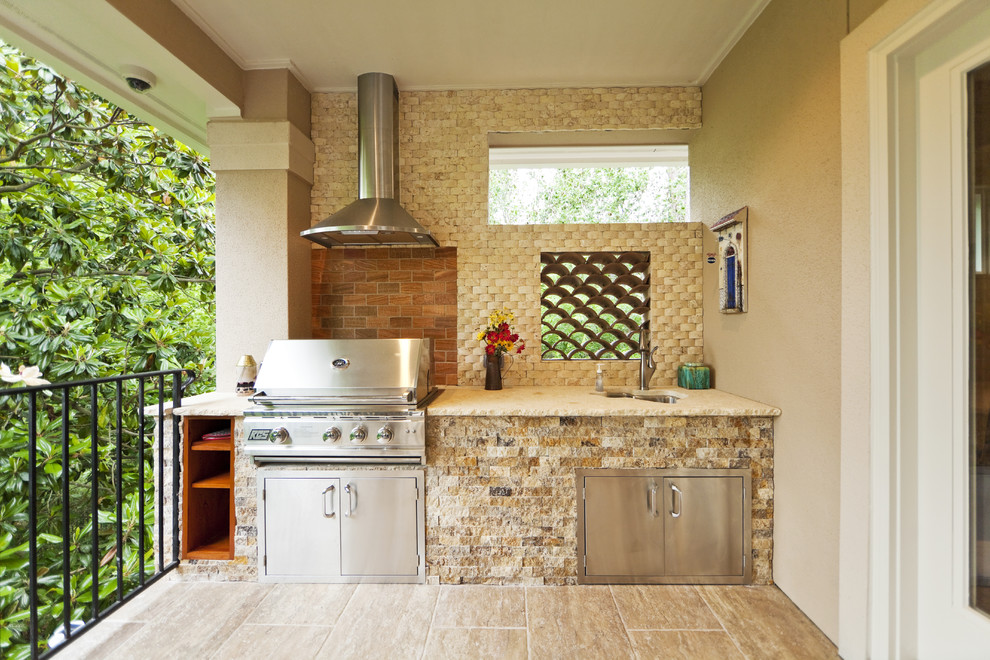 If you have a spacious balcony then an outdoor kitchen might be a great addition to it.